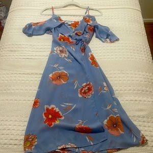 Floral/cross body chiffon dress.